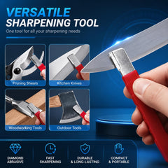 Carbide handheld sharpener for pruning shears and knives