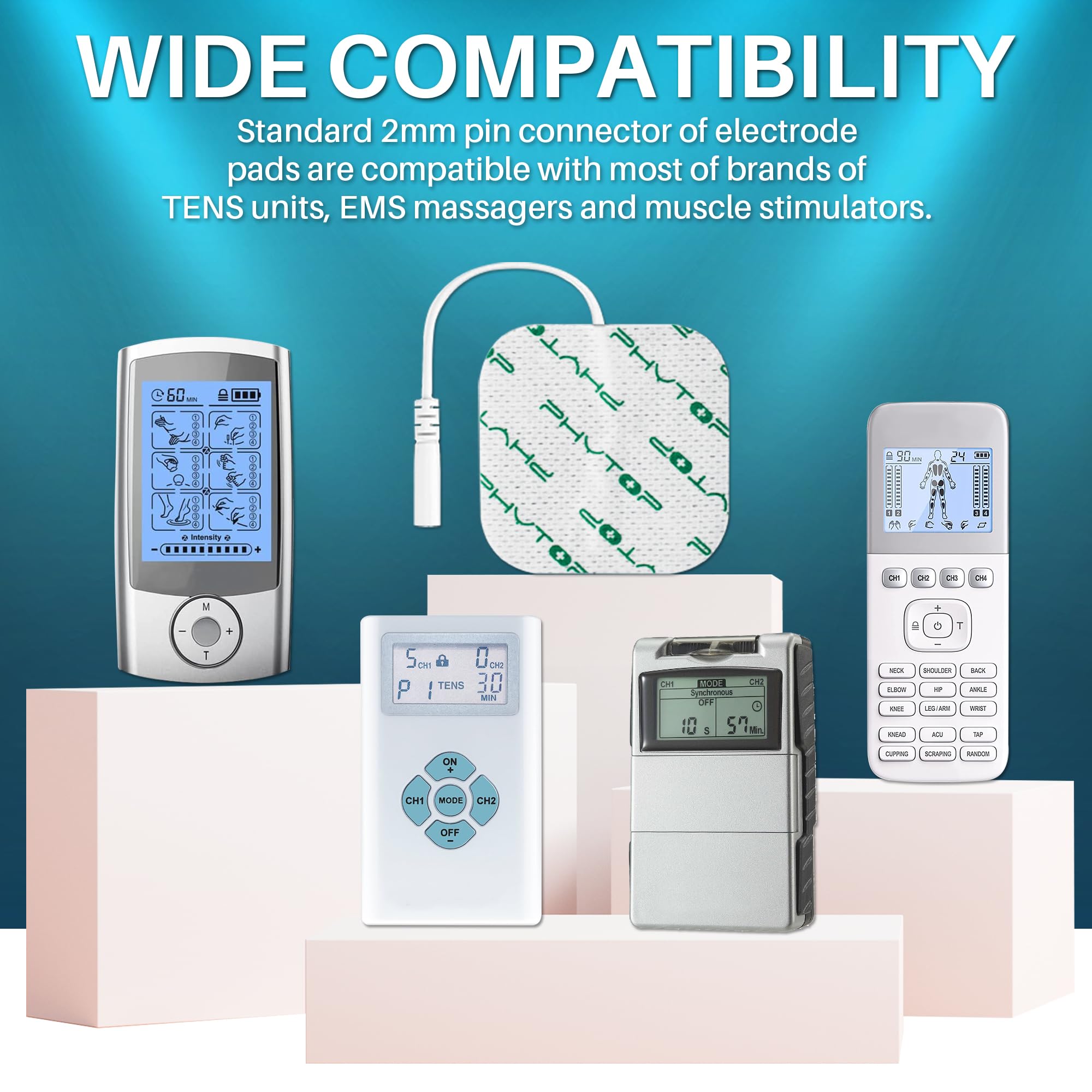 Tens pads with carbon conductors for safe therapy