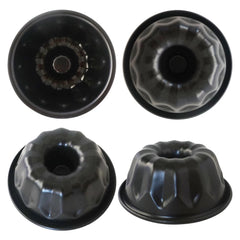 Four piece LoveDeal mini fluted cake pan set black