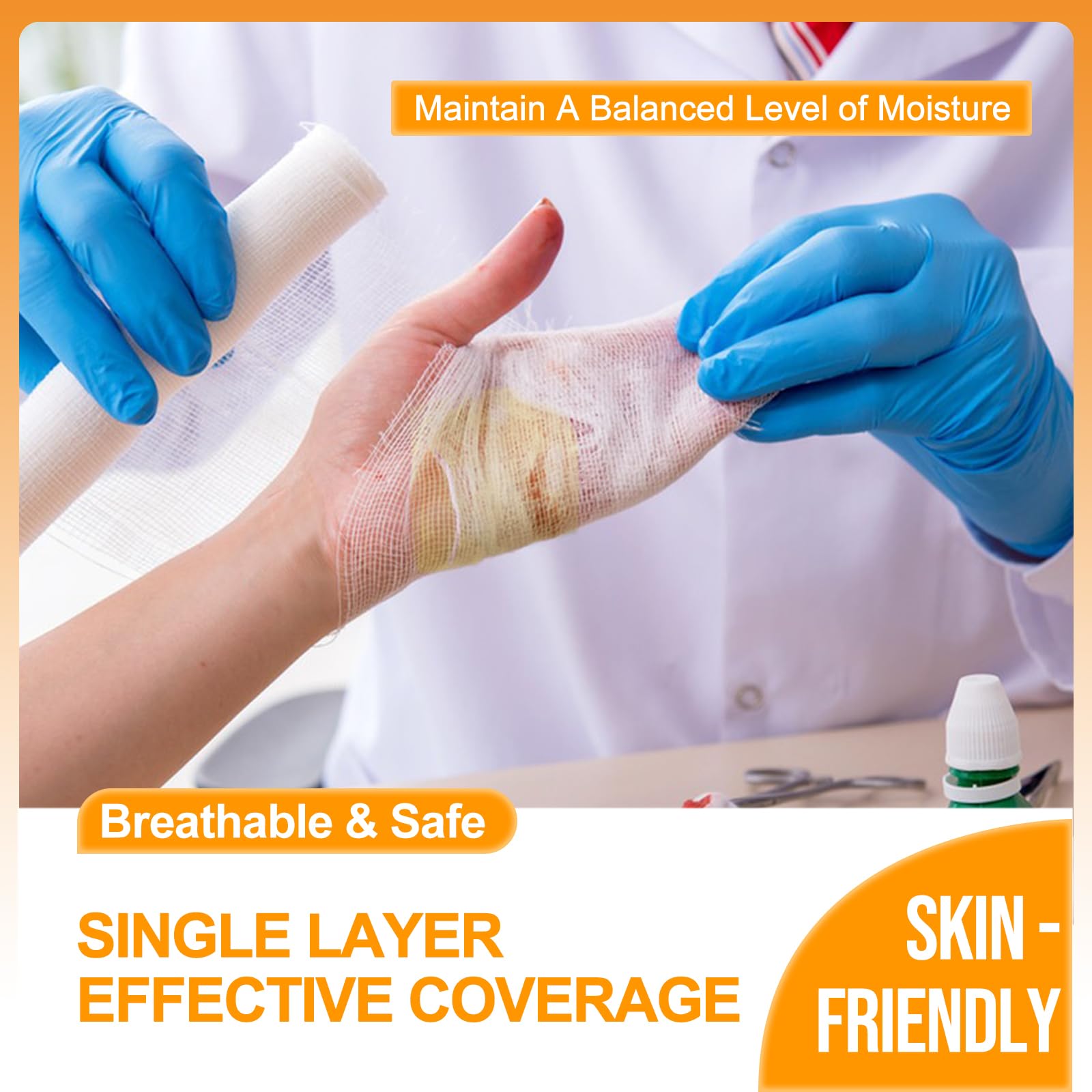 Nonadhesive cuttable petrolatum gauze dressing for wounds