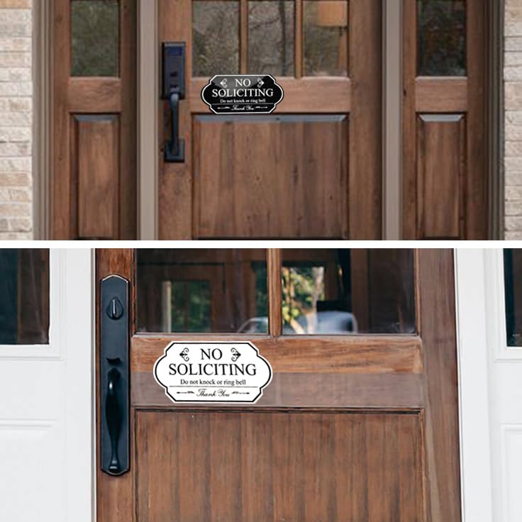 Pair of no soliciting signs for home or small business