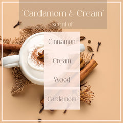 Cardamom & Cream scented candle recyclable glass jar