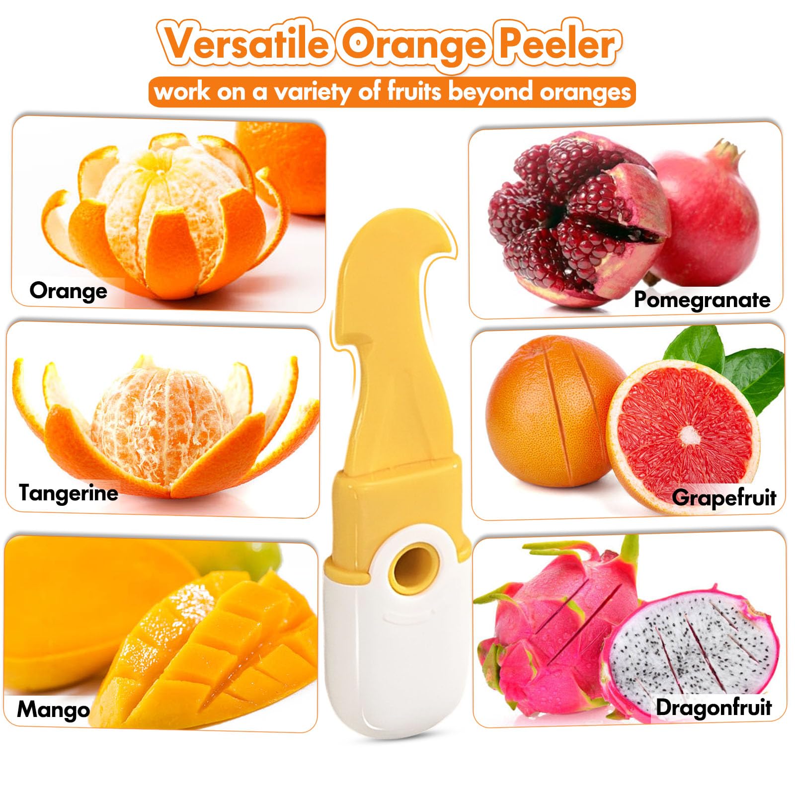 orange citrus peeler set for kitchen use