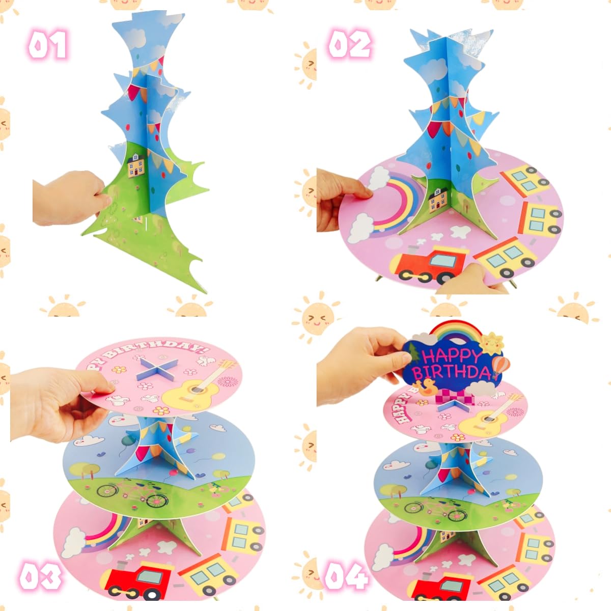 Cardboard cupcake stand reusable and durable display