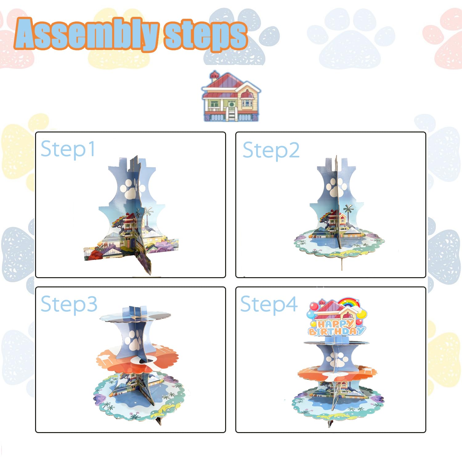 Cartoon Dog themed cupcake stand ideal for baby showers and birthdays