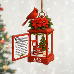 Personalized cardinal memorial ornament for dad