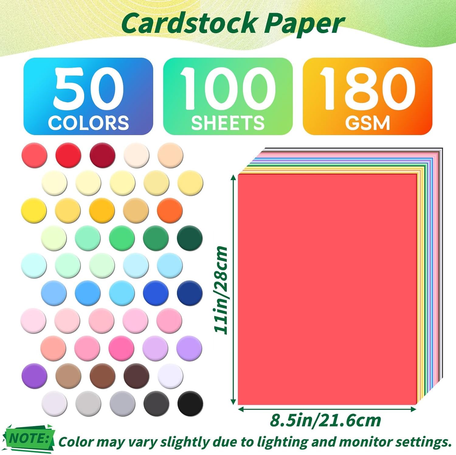 65lb no white core colored cardstock 8.5 x 11 inches