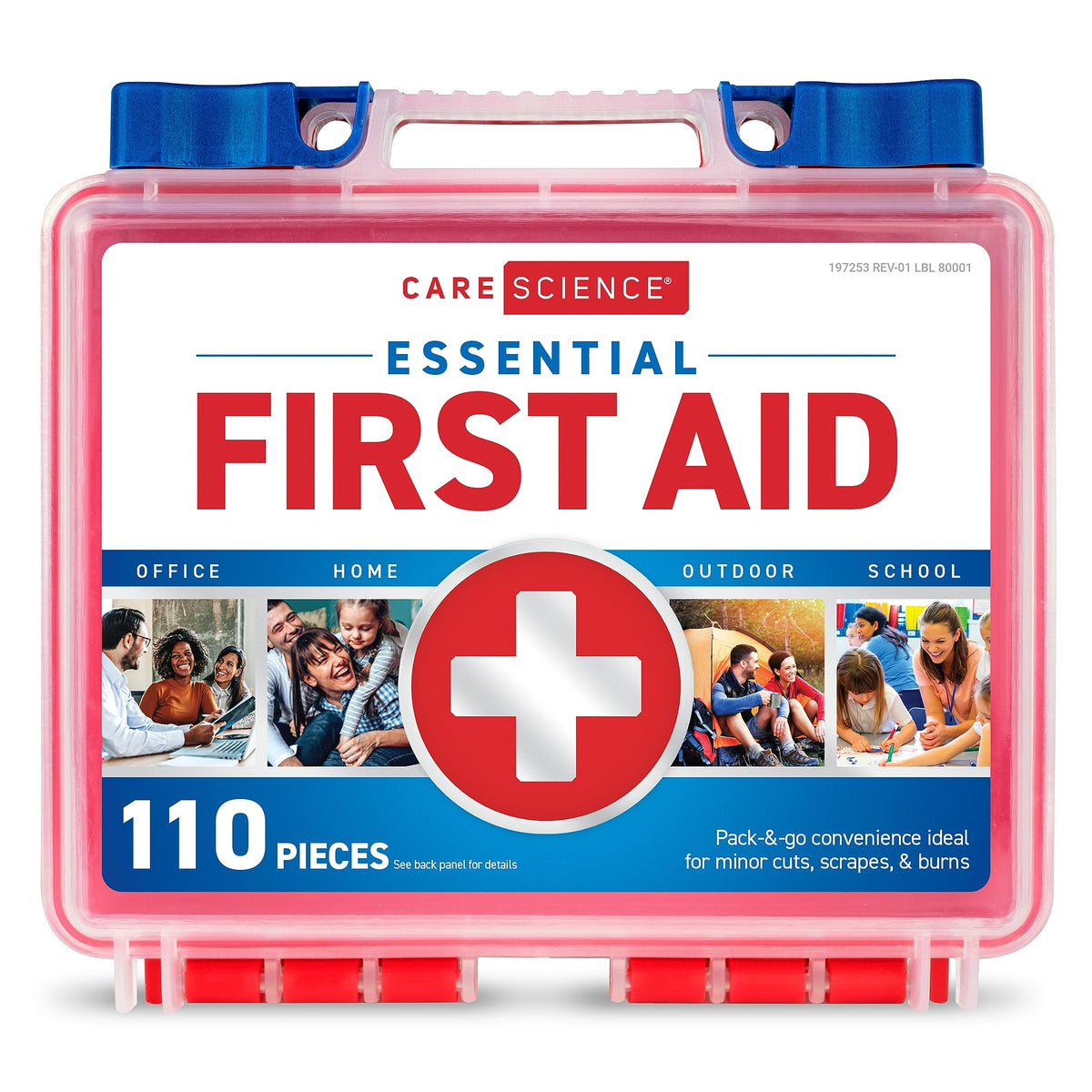Care Science First Aid Kit 110 Pieces with organized pouches