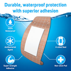 Care Science Waterproof Strong Strips Adhesive Bandages 32ct box back label