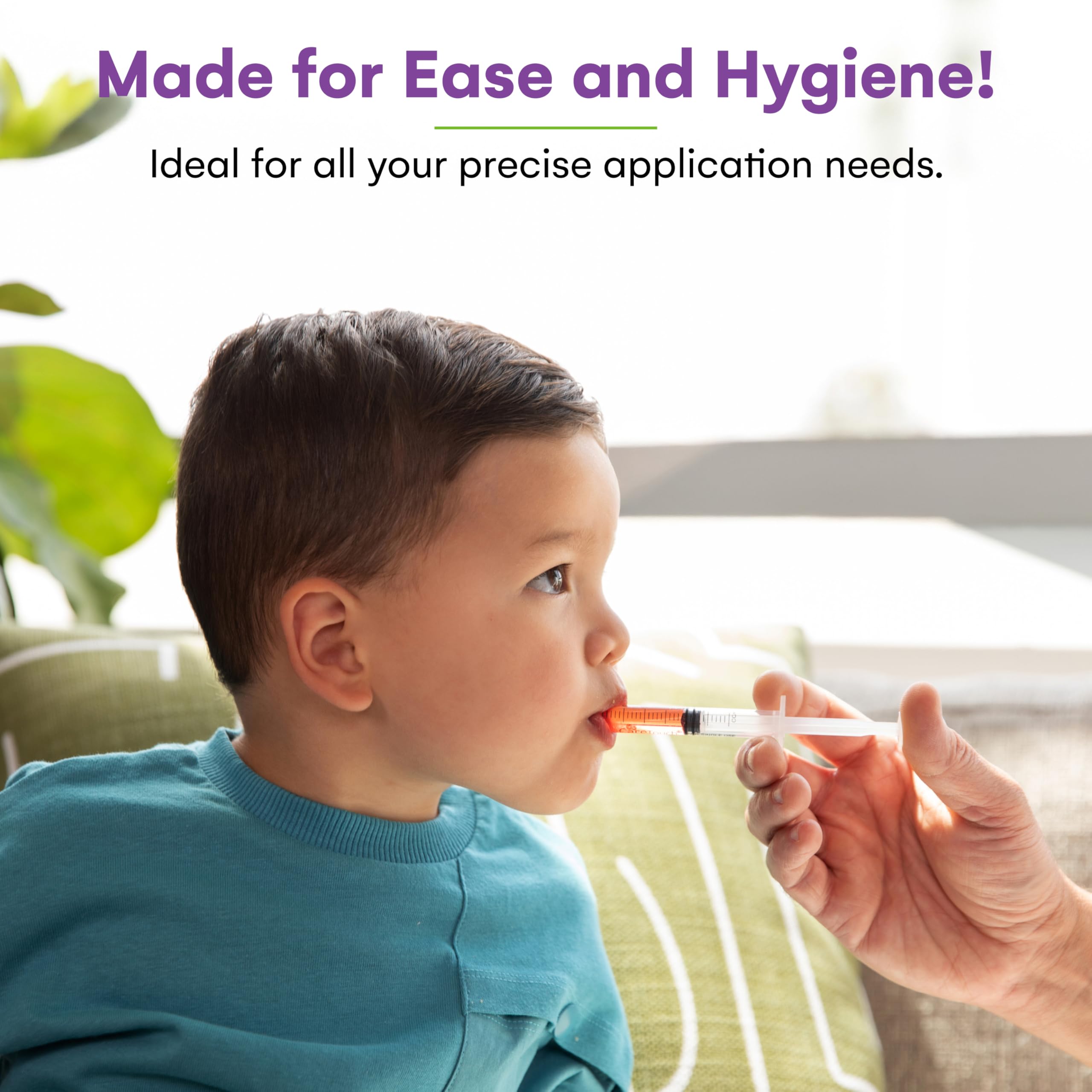 Care Touch syringe with Luer Slip tip no needle for safe dispensing