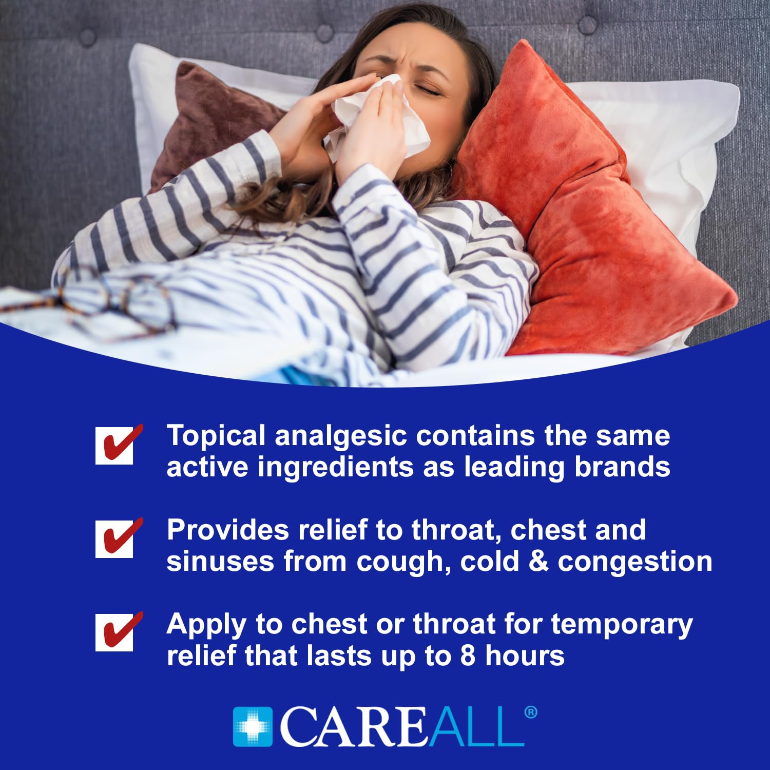 Muscle relief use for minor aches with CareAll Medicated Chest Rub