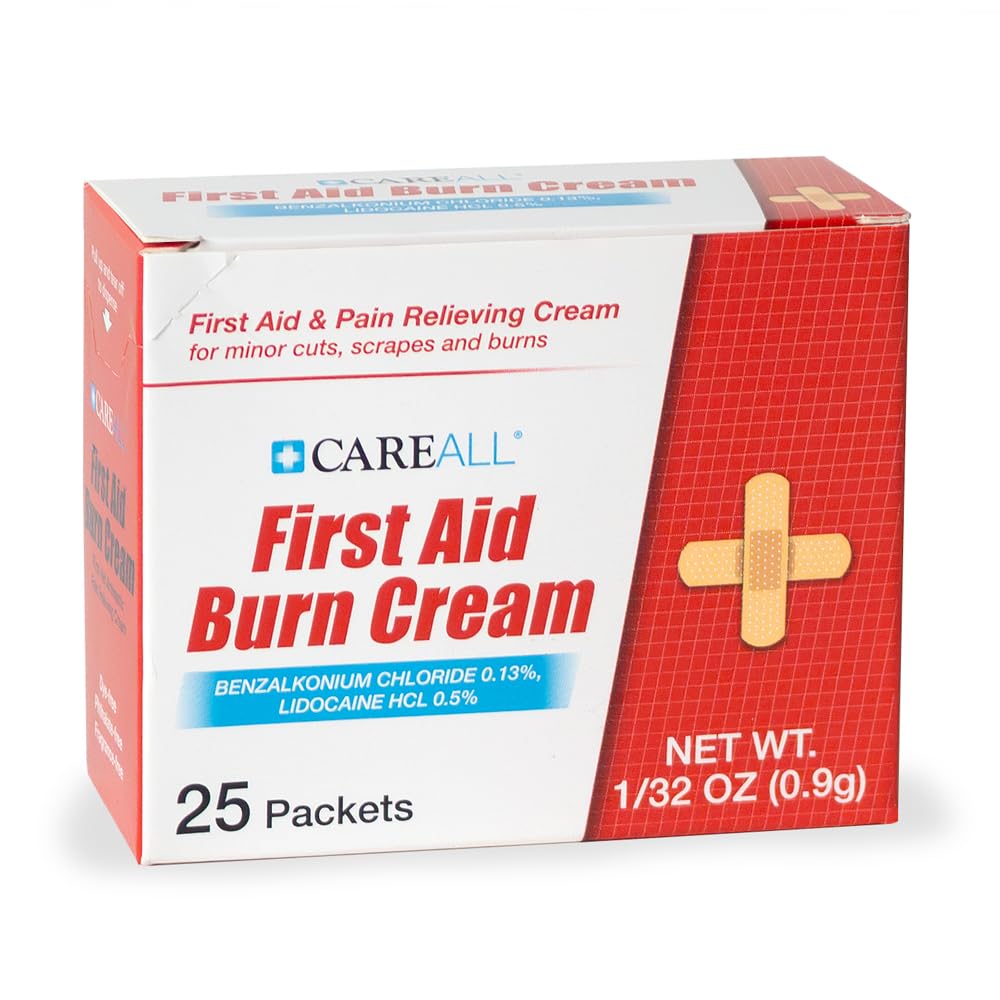 CareALL burn relief cream packaging and application