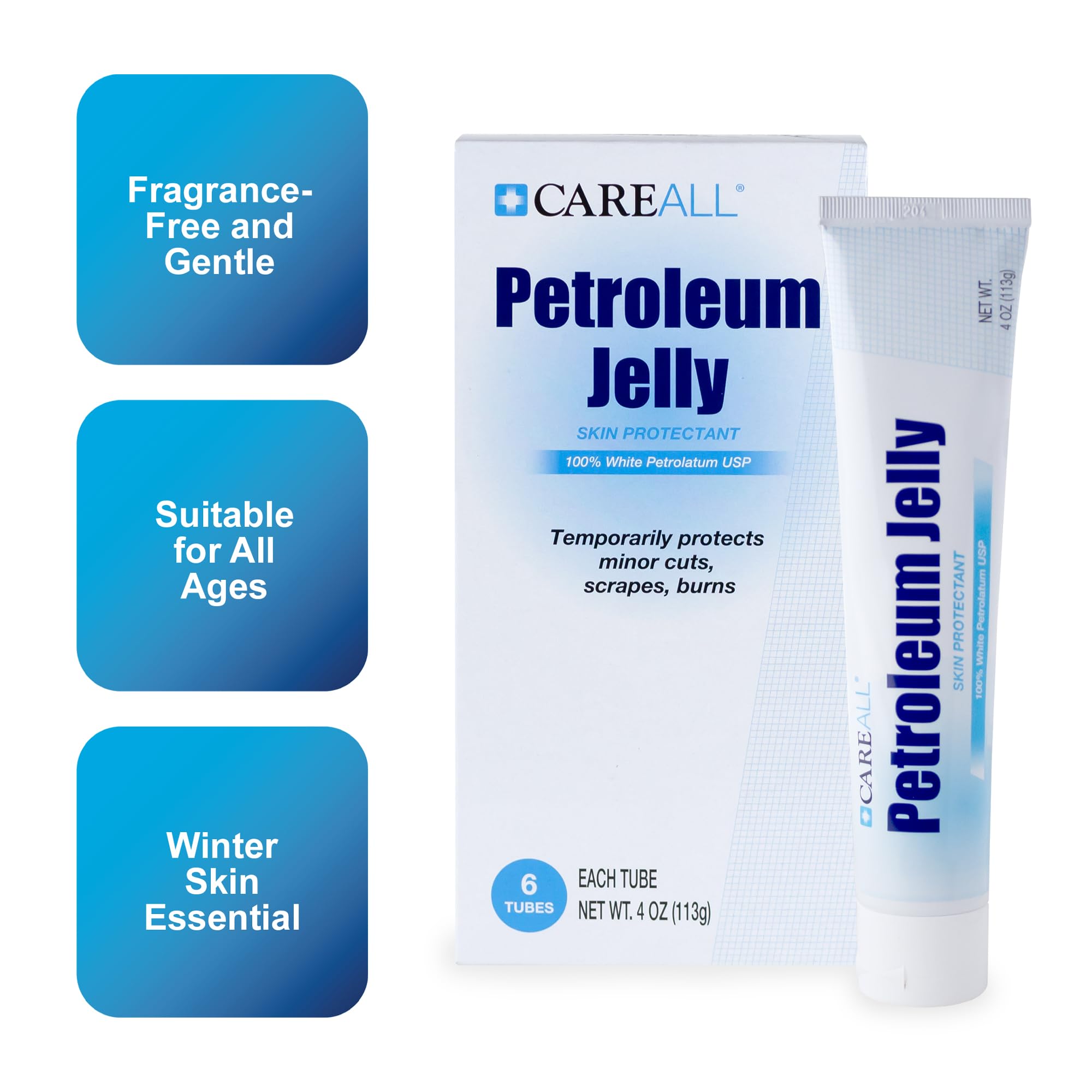 CareALL Petroleum Jelly Unscented 6 Pack packaging