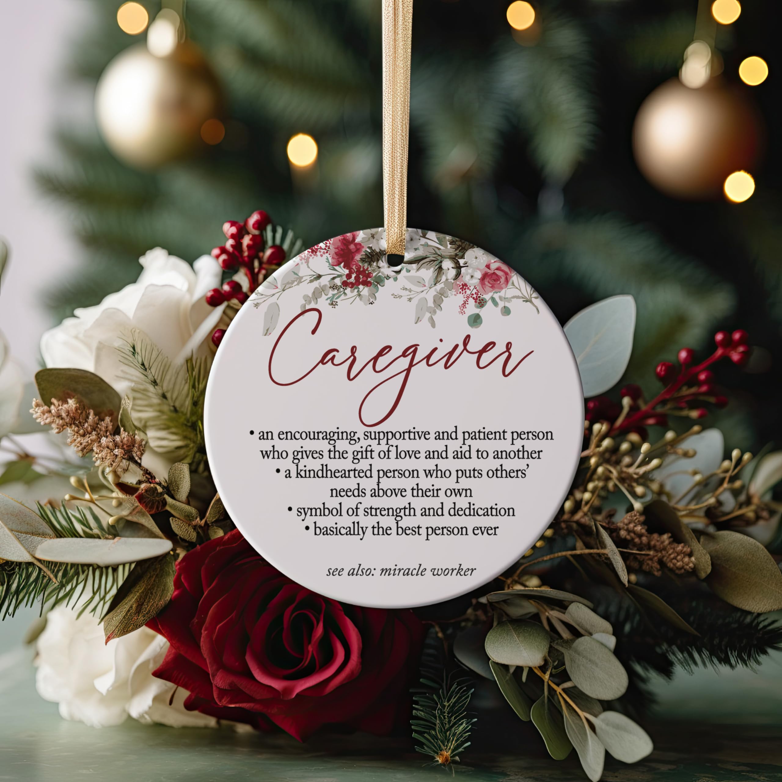 Caregiver Christmas ornament gift ready