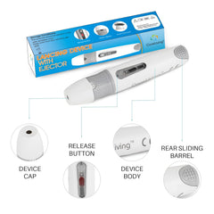 Depth settings dial on CareLiving Lancing Device showing levels