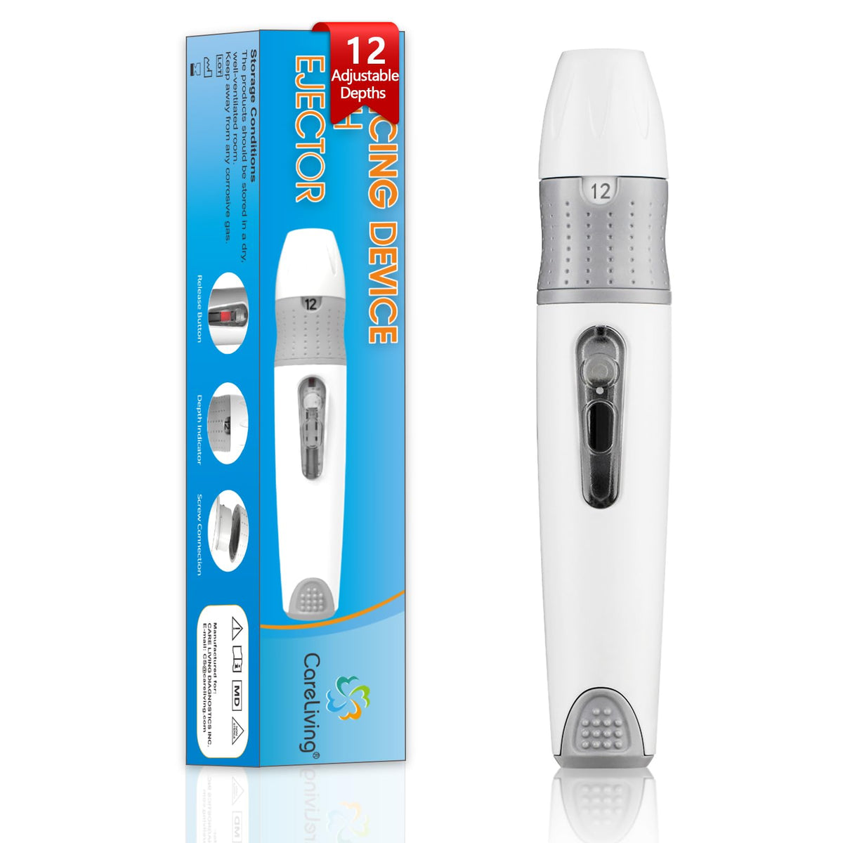 CareLiving Lancing Device for Diabetes Testing front view