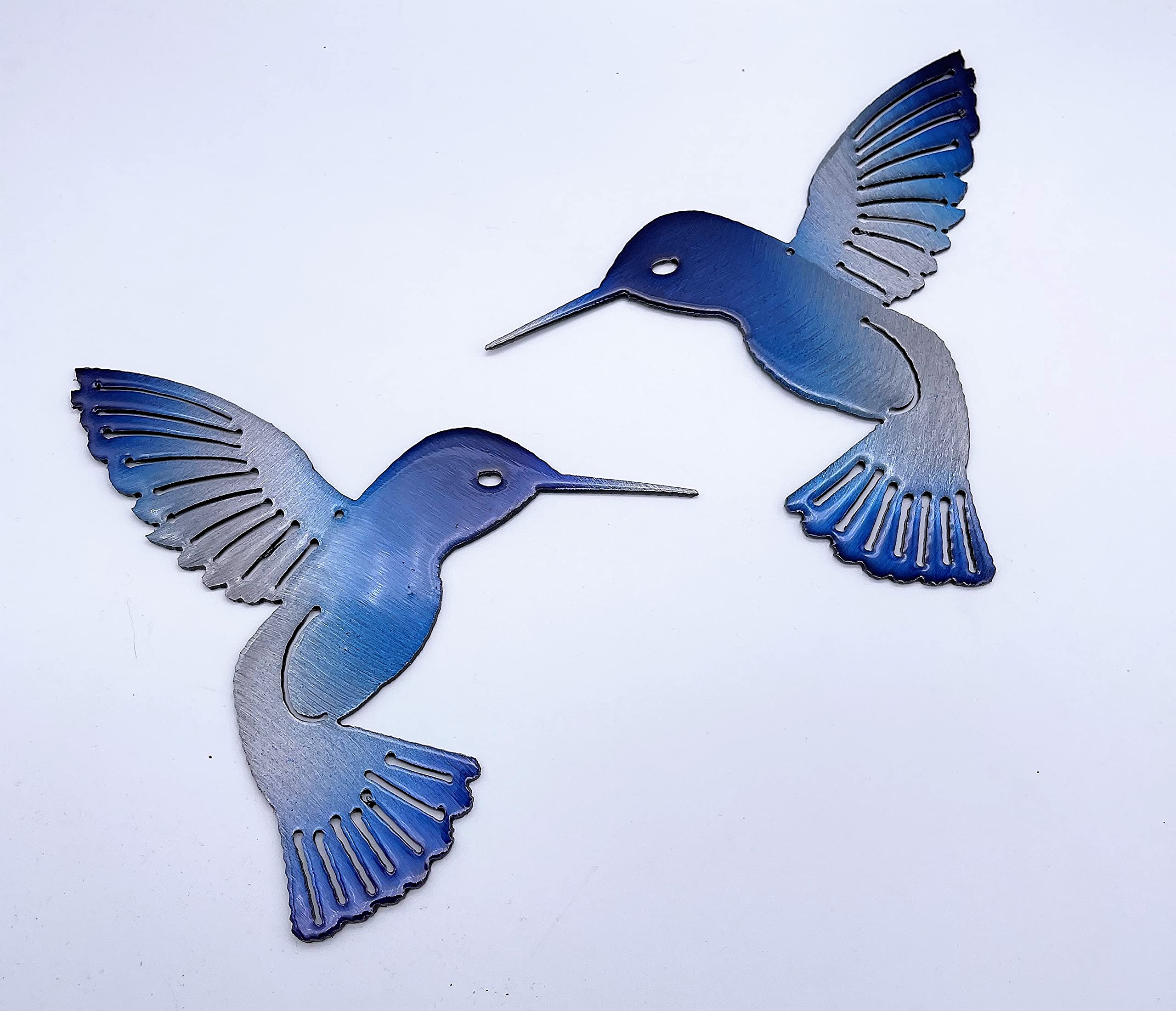 Caribbean blue wall art decor with polished steel finish