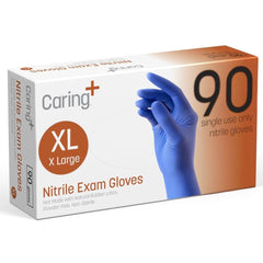 Caring Nitrile Exam Gloves 100ct large size packaging