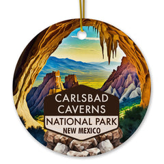 Carlsbad Caverns National Park Christmas Ornament front view 3-inch ceramic