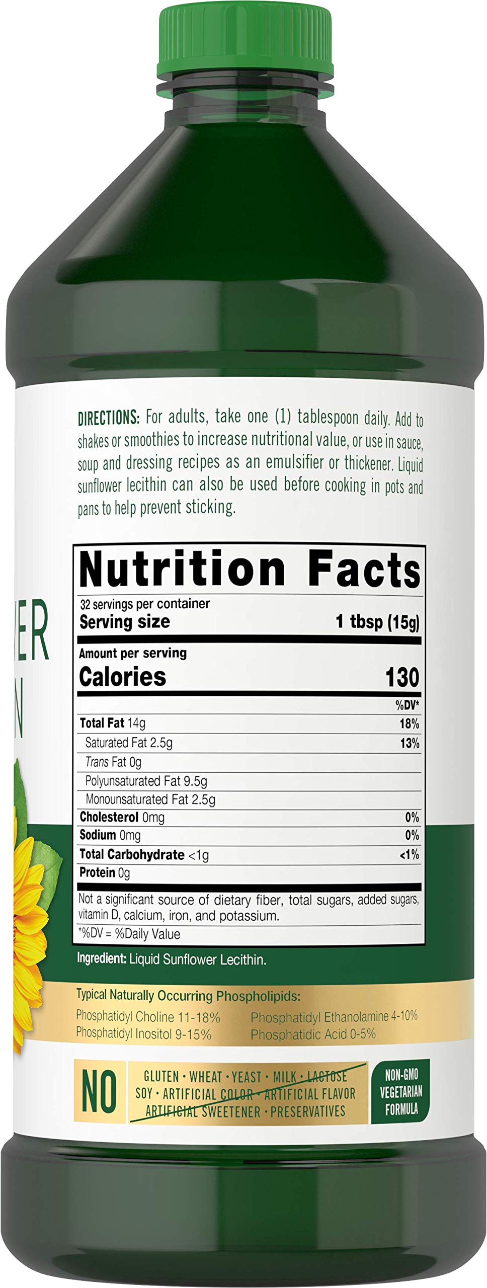 Carlyle Sunflower Lecithin Liquid 16 fl oz bottle