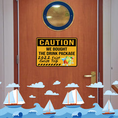 Carnival Cruise door decor magnets on metal surface
