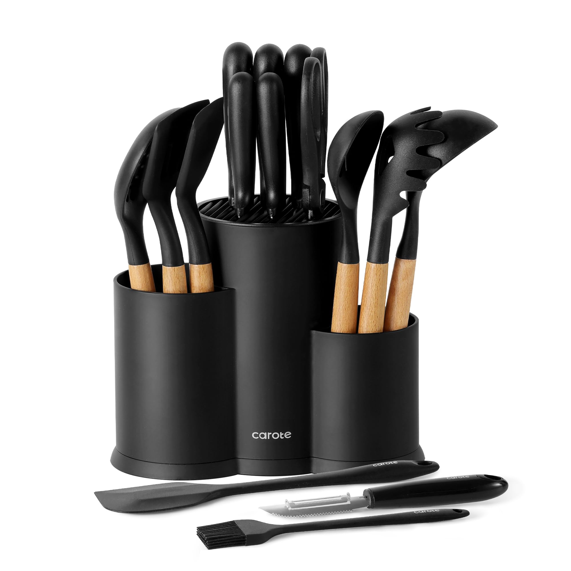 CAROTE 16 pieces kitchen utensils set wooden handles image