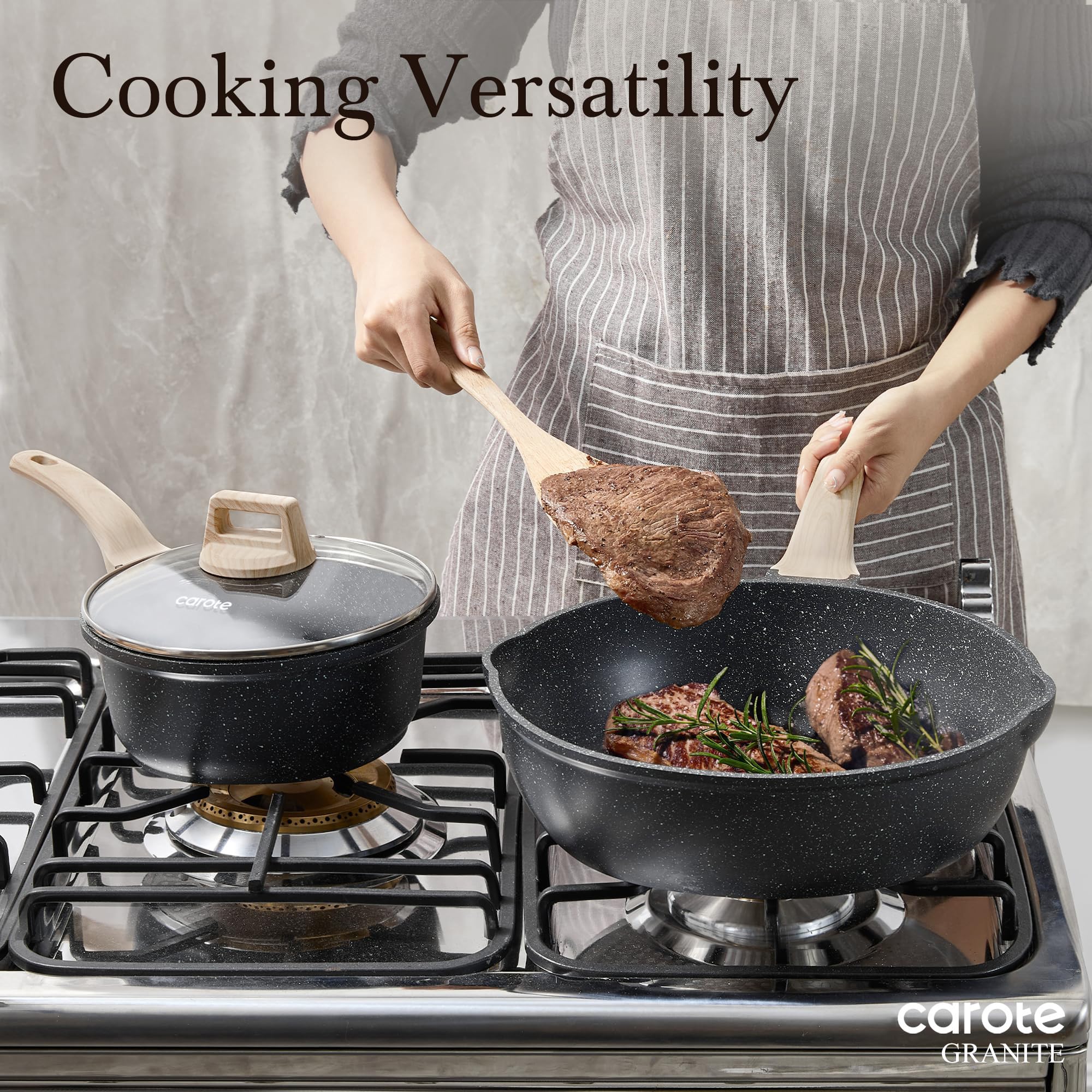 12 inch pan for sauté braise and fry CAROTE with lid