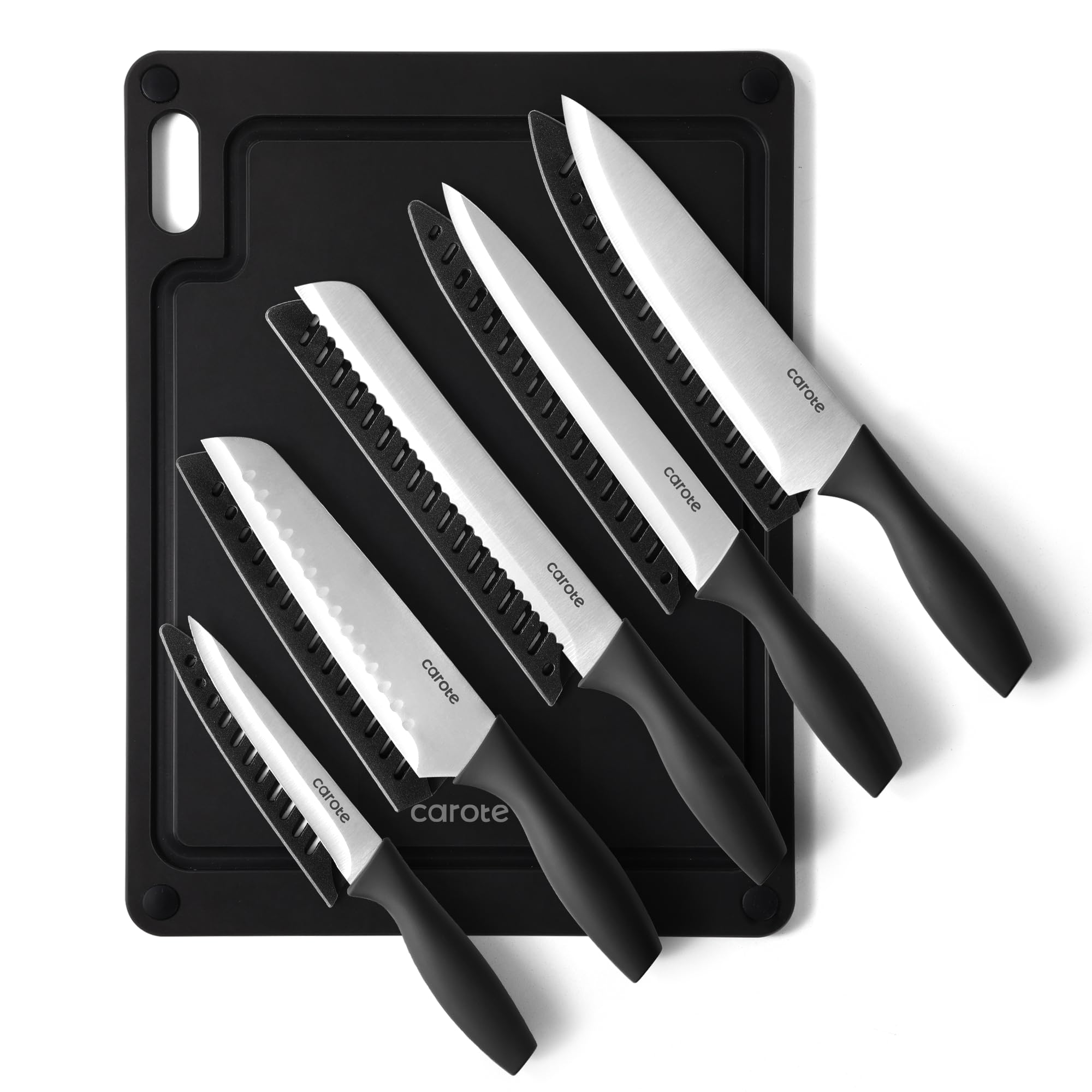 CAROTE knife set 11 pieces with blade guards
