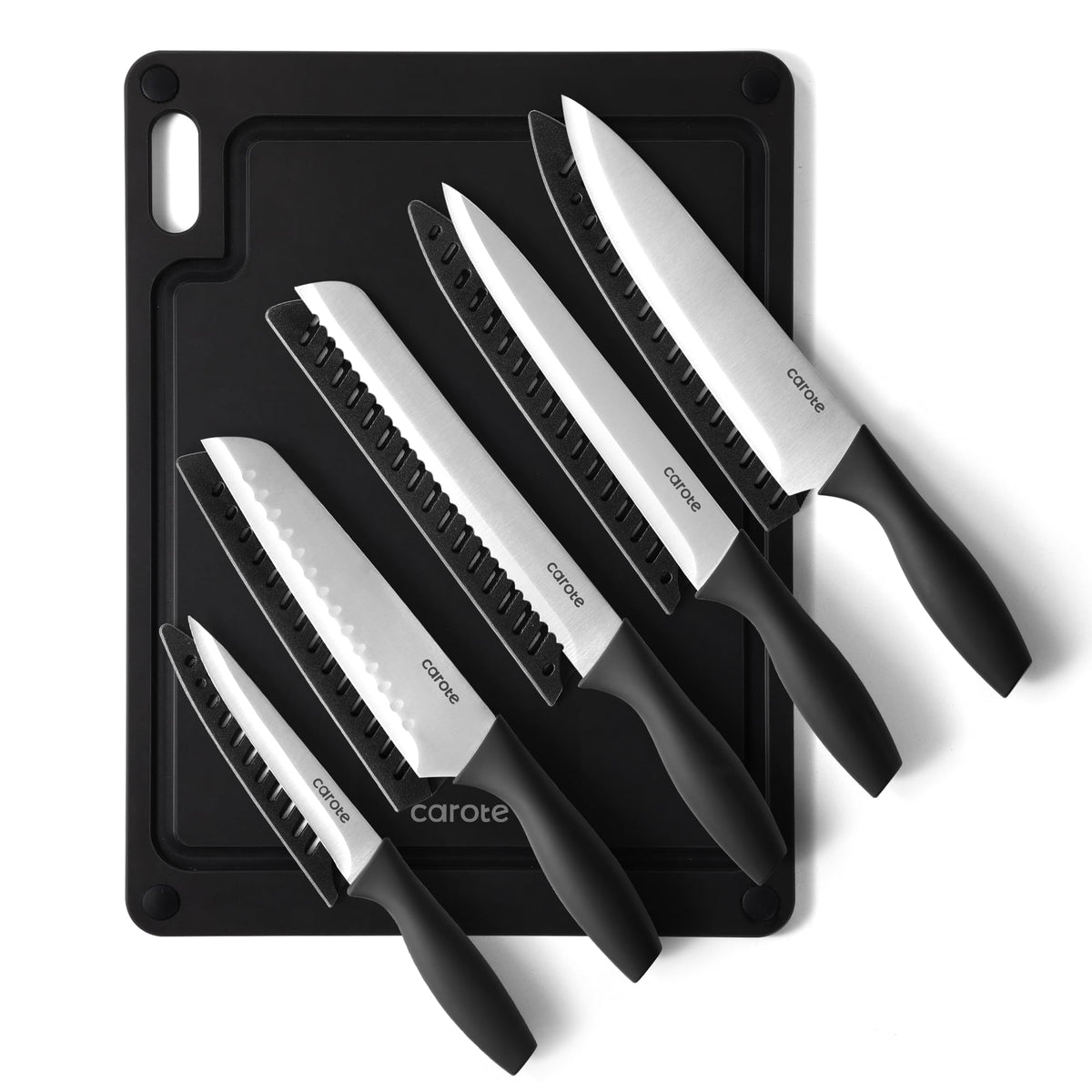 CAROTE knife set 11 pieces with blade guards