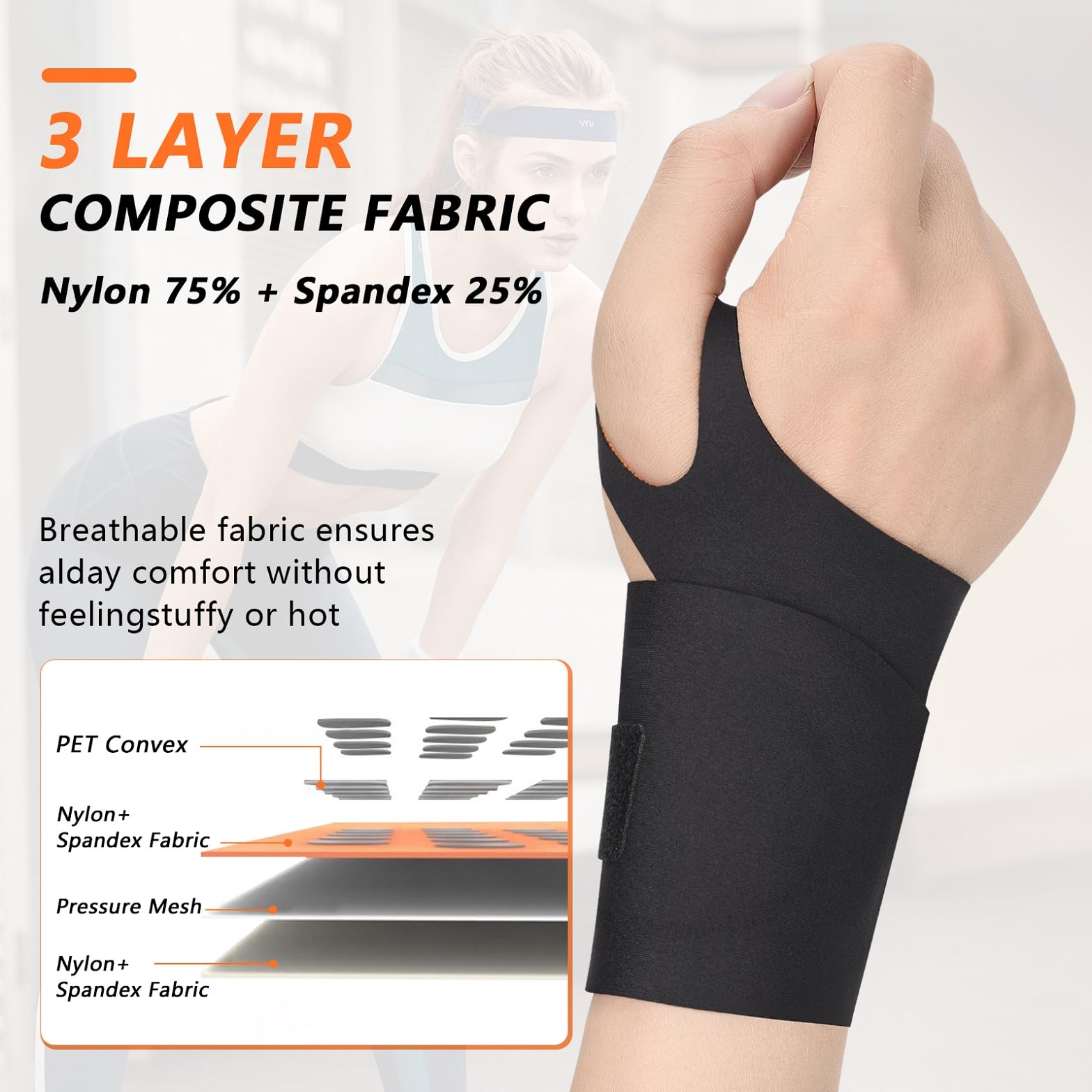 Built-in massage bumps on wrist support for recovery