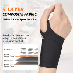 Built-in massage bumps on wrist support for recovery