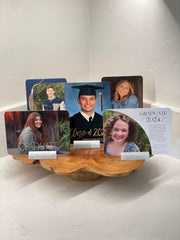 Carrara marble place card holders used as table number holders at a formal event