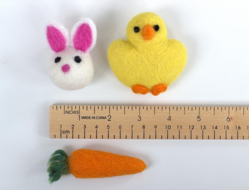 Carrot felt ornament wool 3.25 inches tall with hanging hook