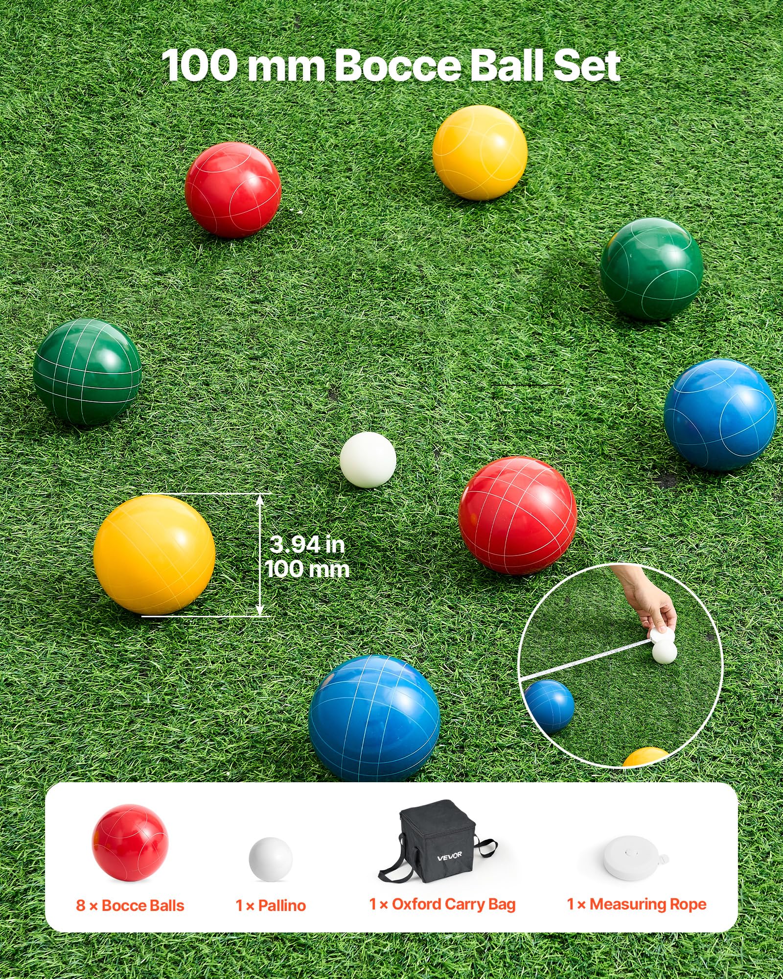 Oxford carrying bag included for VEVOR Bocce Ball Set