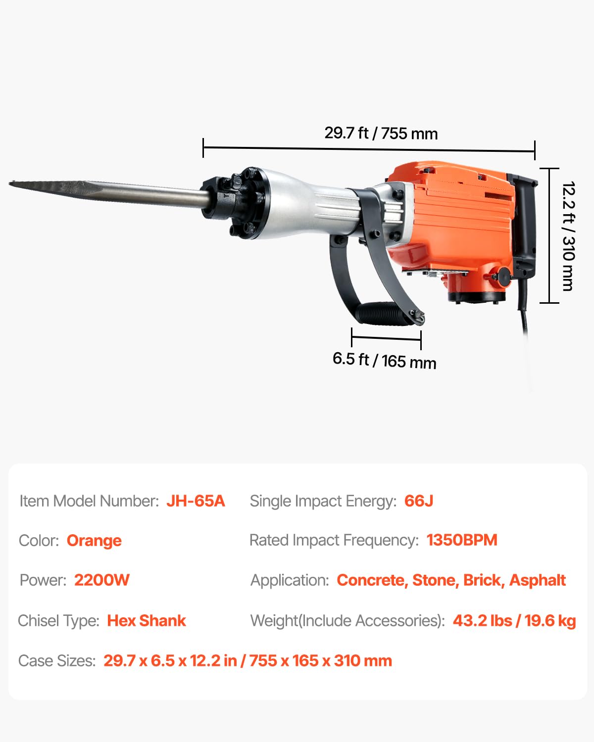 Carrying case included with demolition hammer and accessories