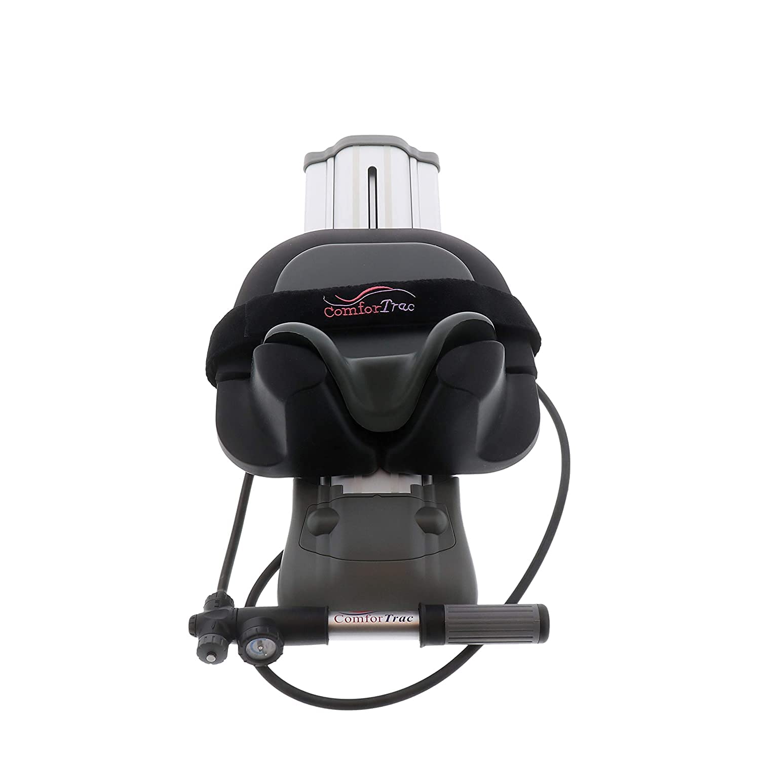 Cervical traction unit ready for at-home use and storage