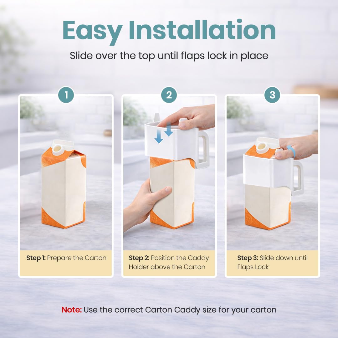 Fits half-gallon milk cartons and 1l cartons