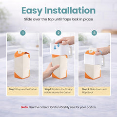 Fits half-gallon milk cartons and 1l cartons