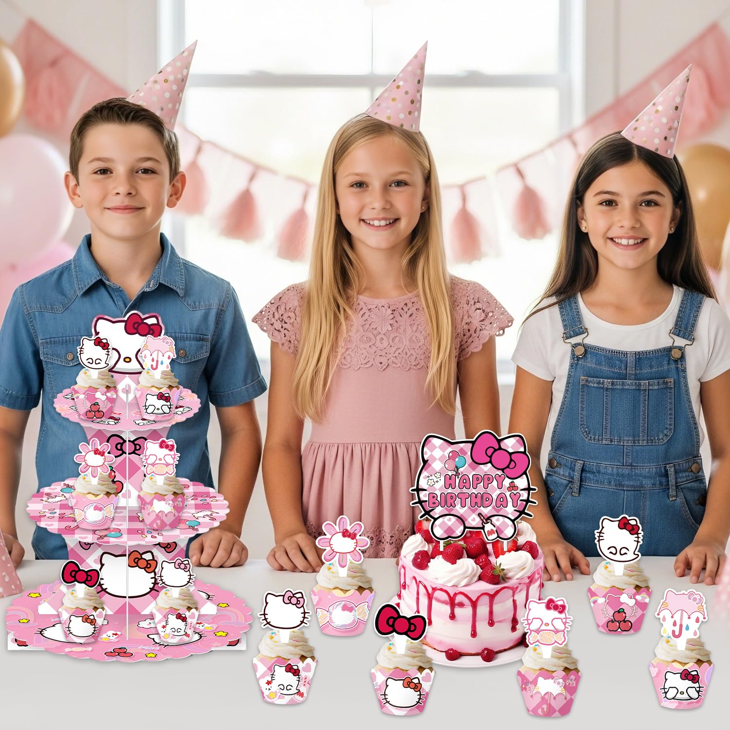 Cartoon Cat Cupcake Stand cake display for events