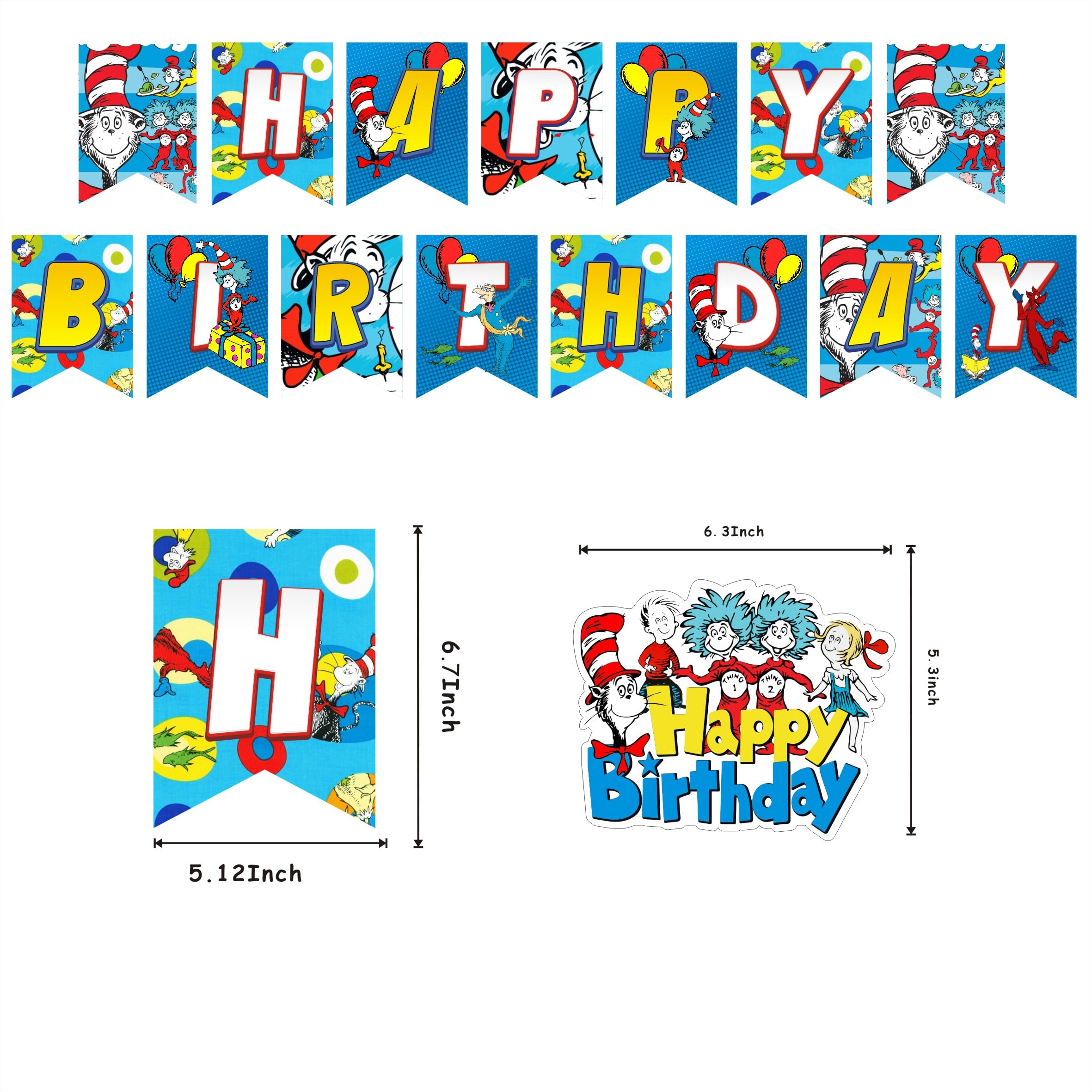 Latex balloons set from Cartoon For Dr. Seuss Party Supplies kit