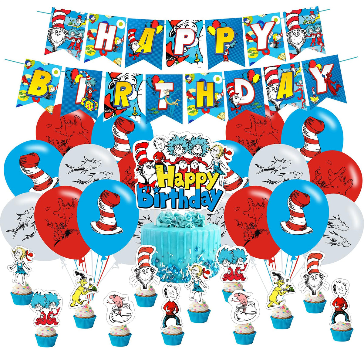 Banner decor from Cartoon For Dr. Seuss Party Supplies