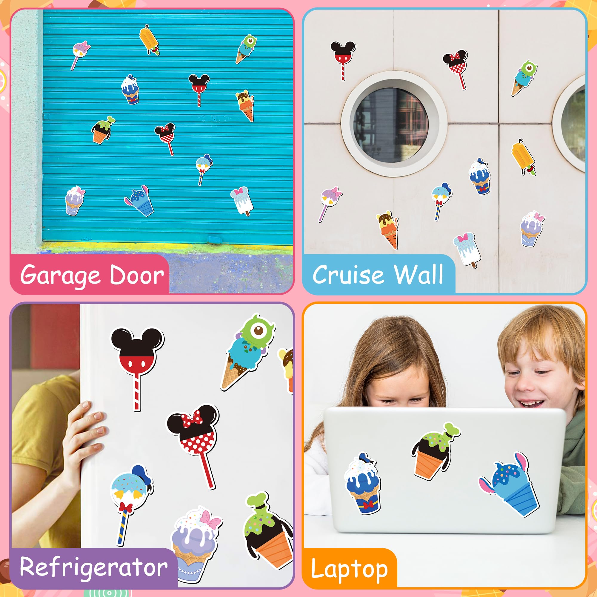 Cartoon ice cream mouse magnets for decor