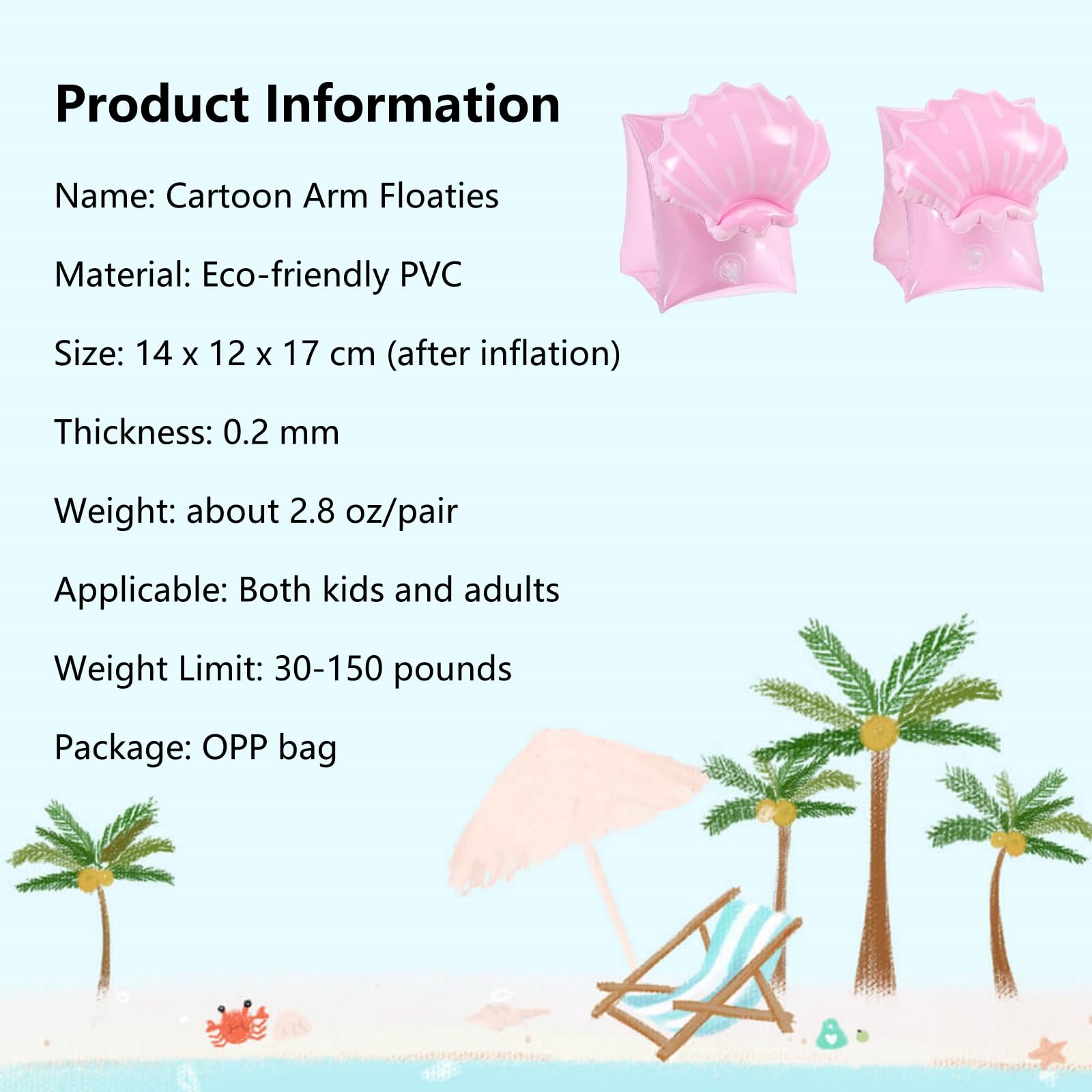 Cartoon inflatable arm floaties for kids