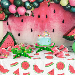 Cartoon melon themed dessert stand for cupcakes and snacks