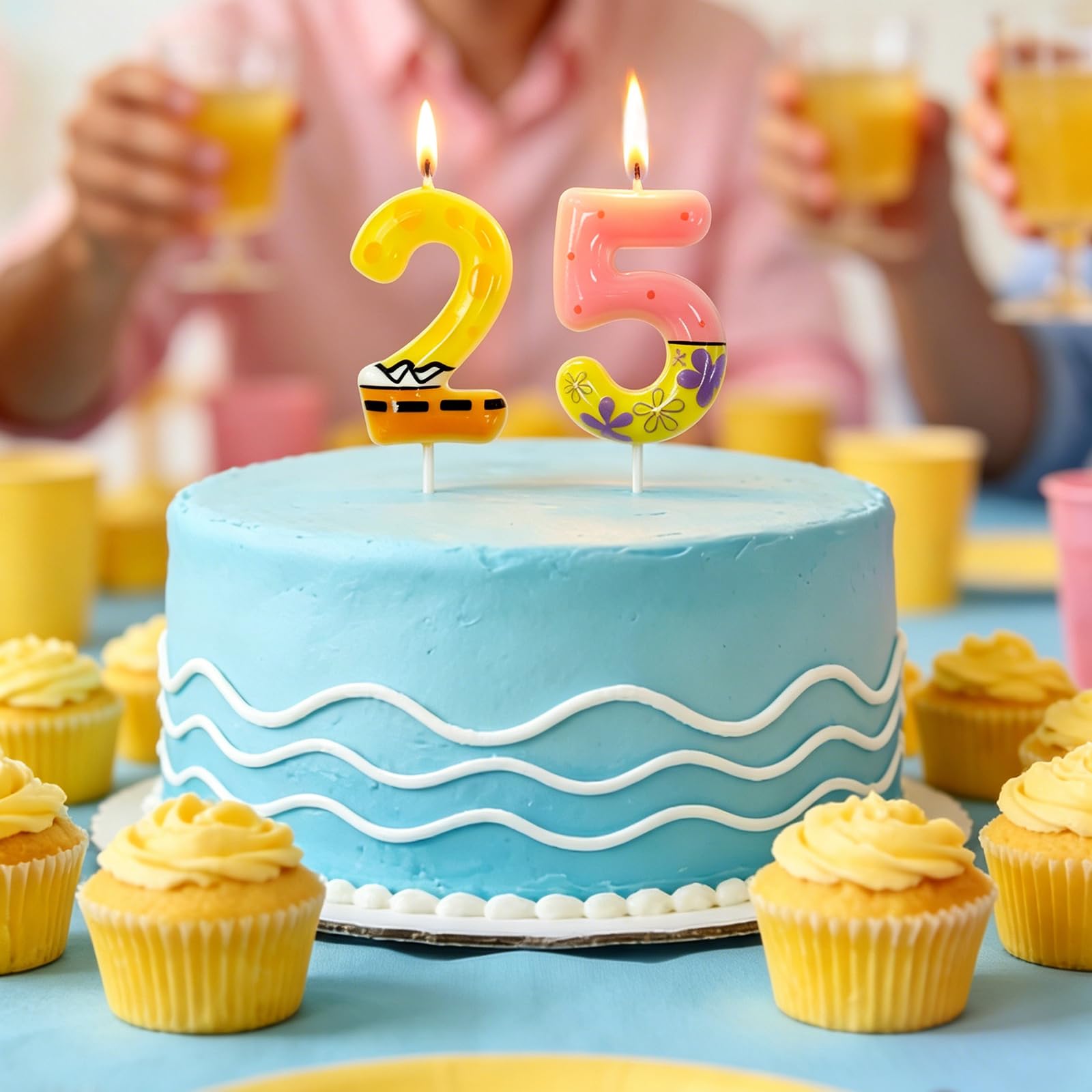 cartoon numeral candle 25 for birthday cake
