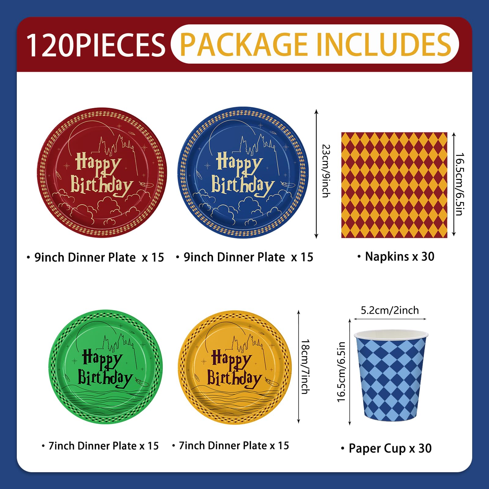 9inch dinner plates 7inch dessert plates included in set