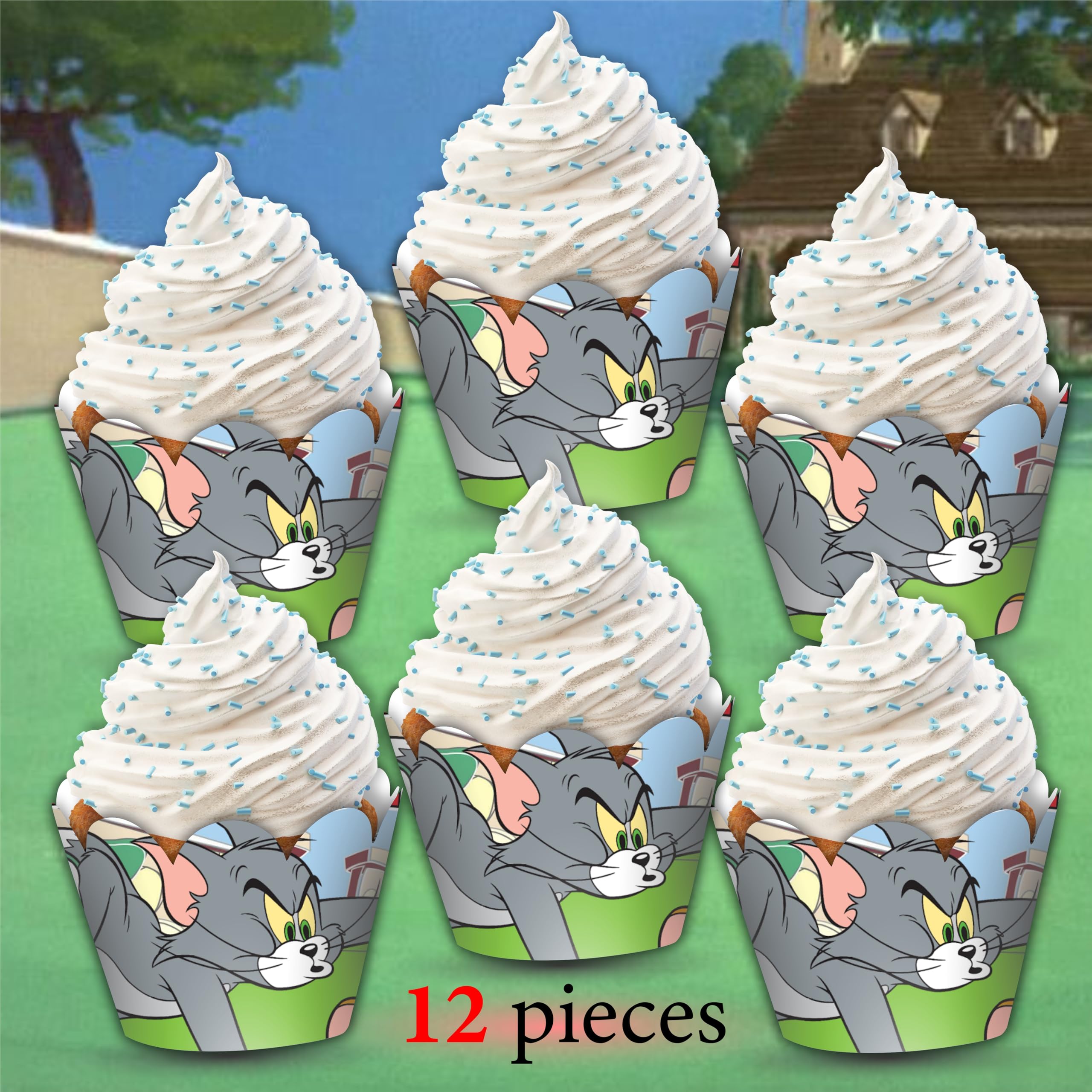 Cartoon theme cupcake wrapper featuring Tom & Jery for birthday parties