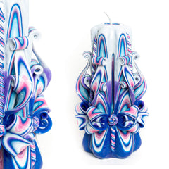 Handmade artisan carved candle home decor