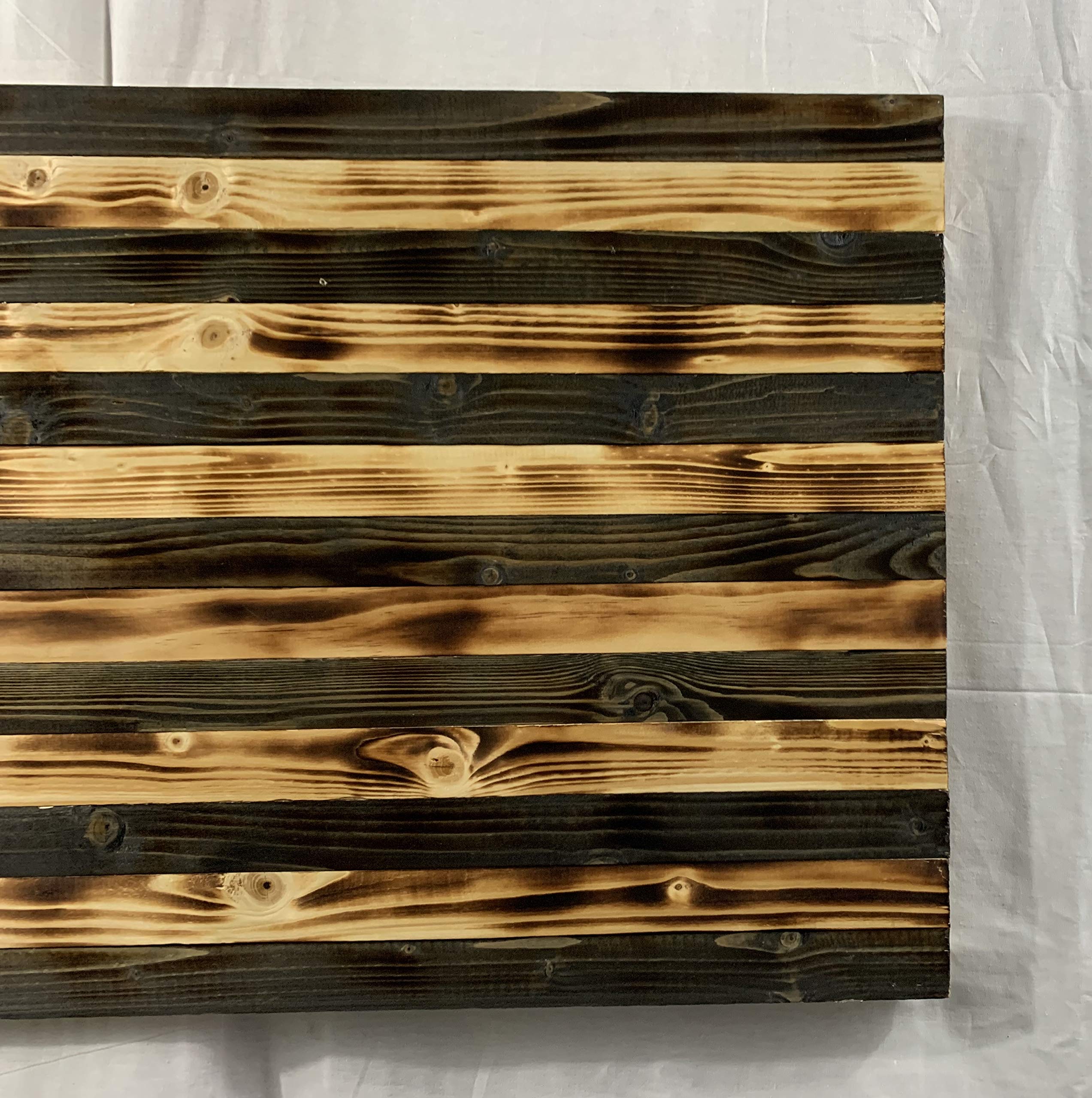 Premium wood Betsy Ross flag with 13 carved stars