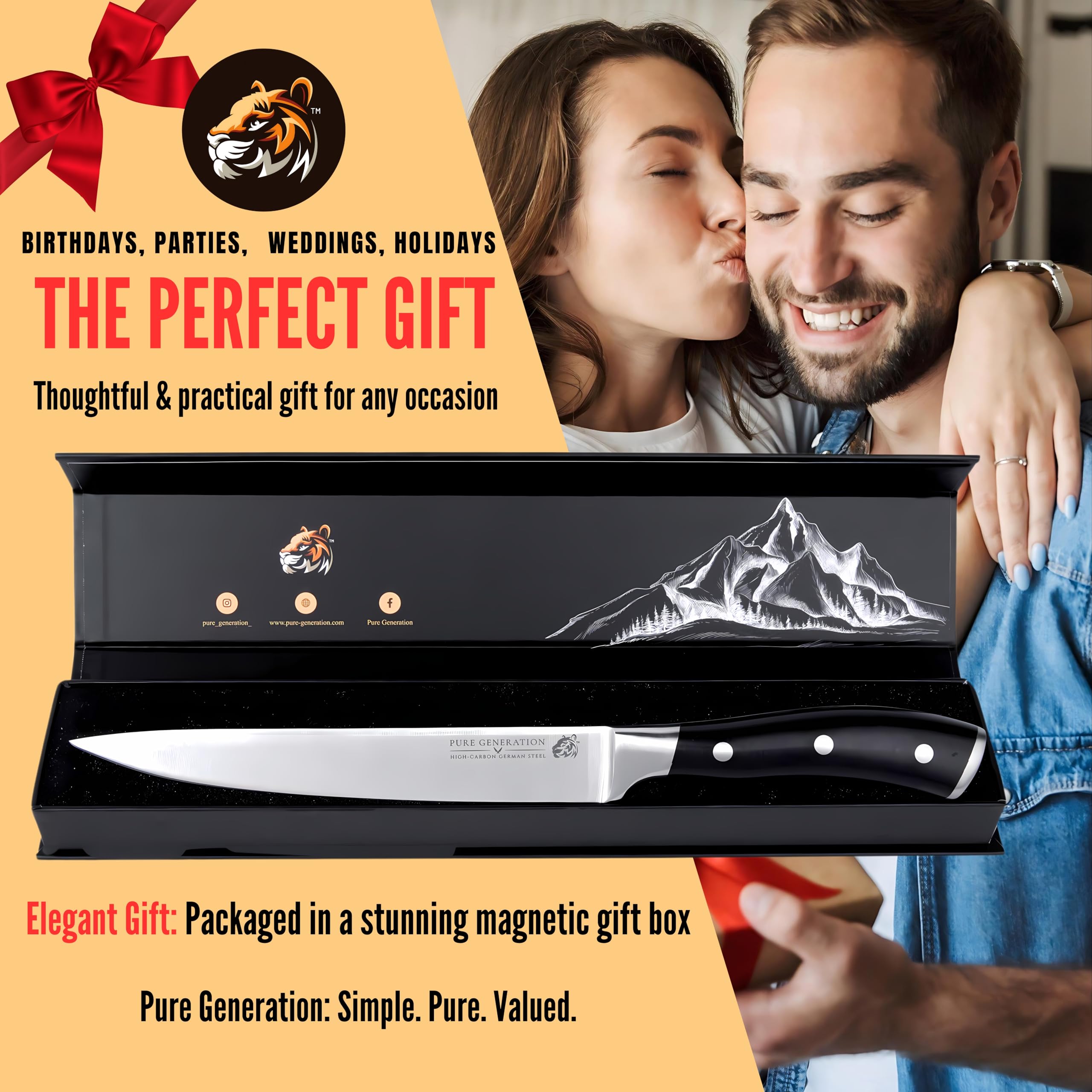 Gift box packaging for Pure Generation carving knife